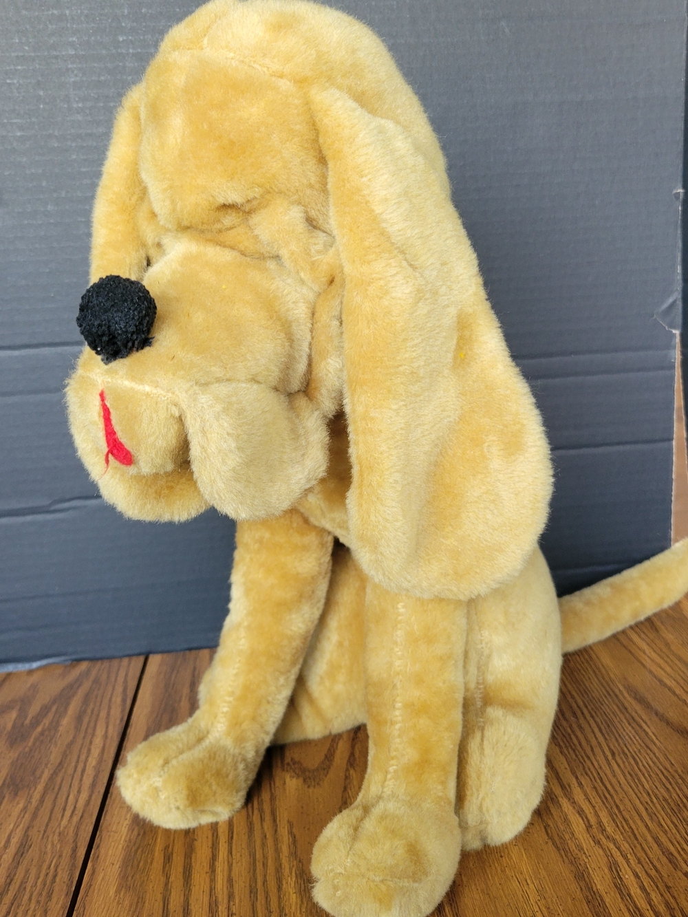 Vintage Straw Filled Plush Hound Dog 16" Tall Carnival Prize